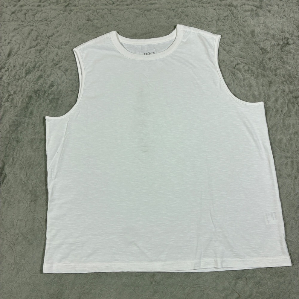 Pact Womens Sleeveless Tank Top Size XXL White Organic Cotton Sustainable